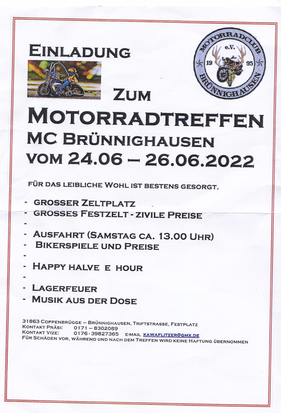 Einladung Treffen Brünninghausen 2022